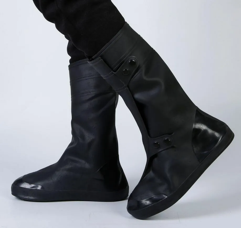 PVC Regendichte schoenen Cover Men Dames Winter Sneeuwlaarzen Waterdicht Dikke Dikke niet-slip Wear-resistente bodem Hoge buis Regenlaarzen Gevallen