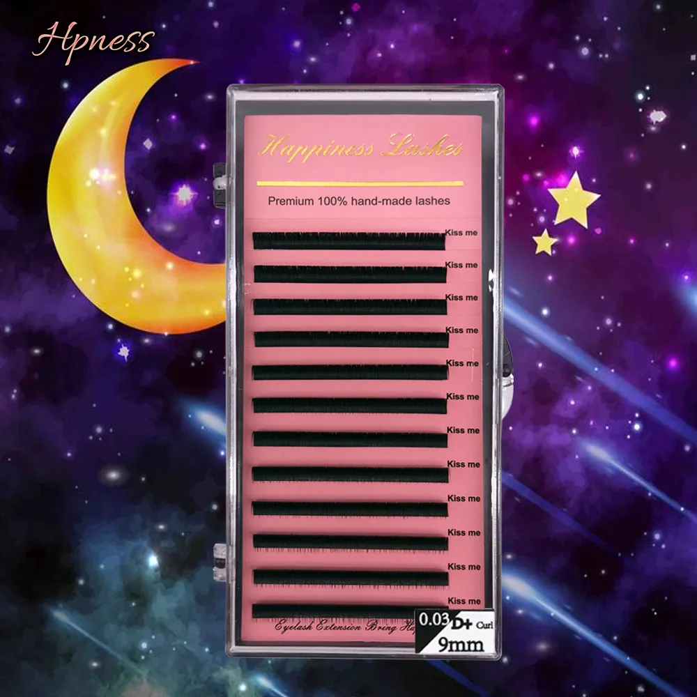 HPNESS Lashes Korea Silk Volume Premium Wimpern Natürliche Farbe Alle Größen Klassische Wimpern für das Training der Wimpernverlängerung