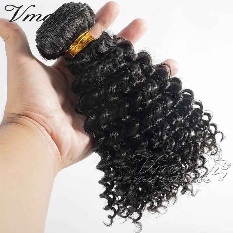 VMAE Best Braziliaanse Virgin Natural Black Kinky Krullend Wave Haar 100% Onverwerkte haar inslag Goedkope Menselijk Hair Extensions 3 Bundels