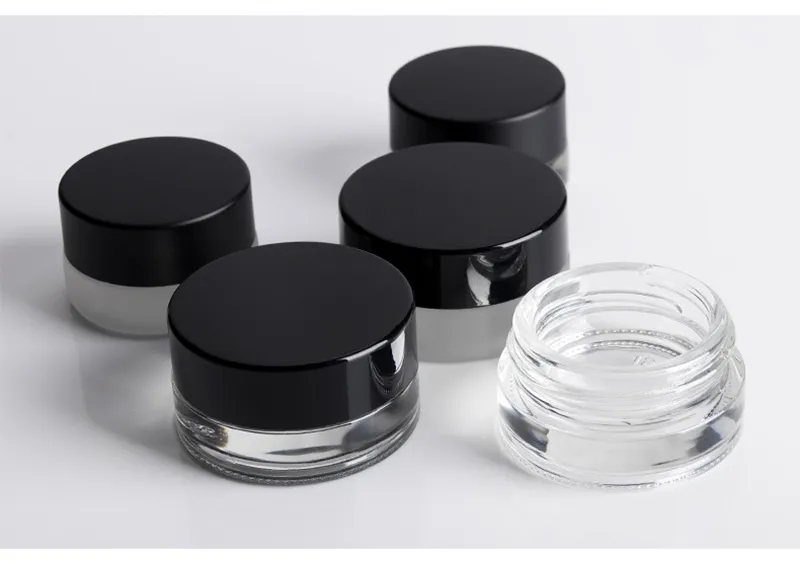 3g 5g Empty Glass Jars With Plastic Lid Travel Refillable Cosmetic Glass containers Mini Clear Jar Glass Bottle