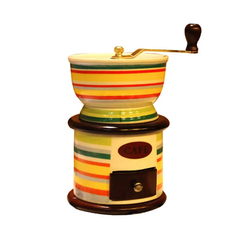 Retro Hand Coffee Grinder - Ceramic Burr Mill for Fresh Coffee, Nuts ...