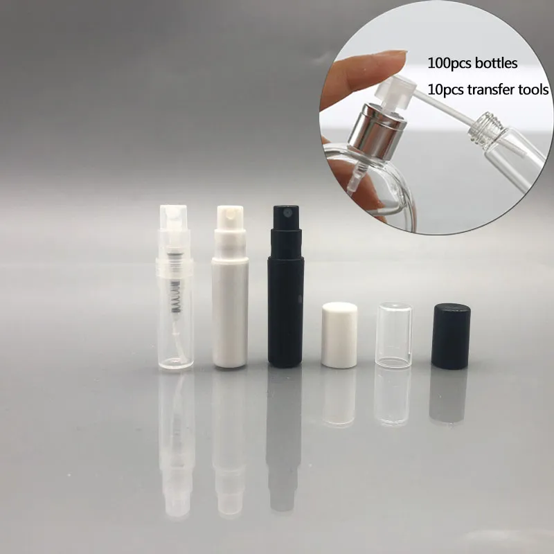 Kunststoff Parfüm Spray Leere Flasche 2ML/2G Nachfüllbare Probe Kosmetische Behälter Mini Kleine Runde Zerstäuber Für Lotion haut Weichere Probe