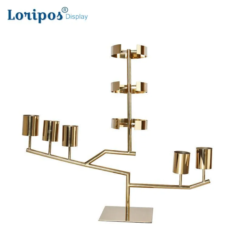 XPLKQXE Adjustable Shirt Collar Display Stand - Gold Metal Rack For Clothing Store Suit Presentation - View #3