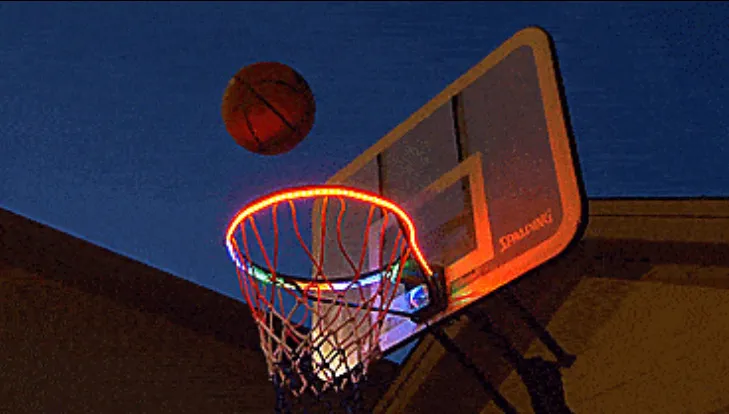 Solar Hoop Light LED Lit Basketball Rim Attachment Helps You Shoot