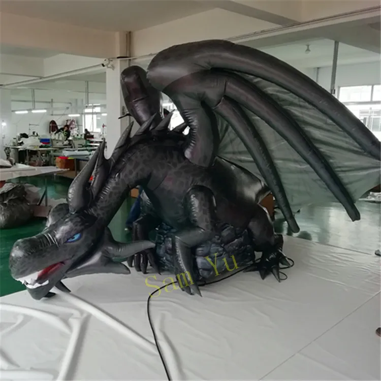 Ground Inflatable Dragon Balloon Dino with Blower and LED Strip for ...