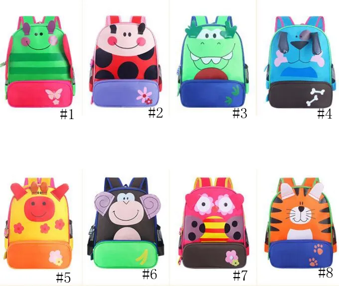 Niños de dibujos animados Mochilas de animales Niños Niñas Mochilas lindas Kindergarten Bolsas de hombro Niños Bebé Niño Mochila de lona Tote nuevo GGA3173