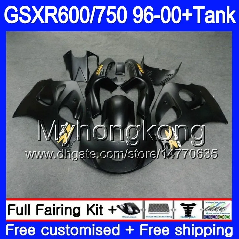 Body +Tank For SUZUKI Matte black full SRAD GSXR 750 600 GSXR600 96 97 98 99 00 291HM.8 GSXR-600 GSXR750 1996 1997 1998 1999 2000 Fairings