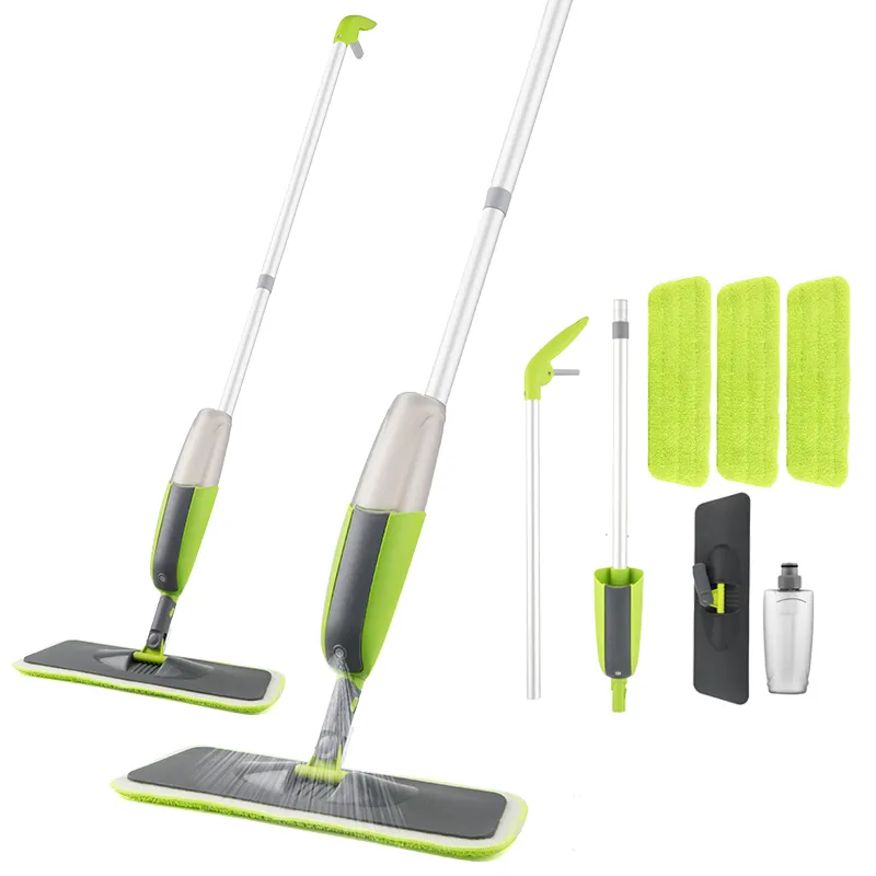 VIP Spray Mop Broom Set Magic Mop Wooden Floy Flat Mops Tool Home Cleaning Tool مع منصات ميكروفيات قابلة لإعادة الاستخدام Lazy256W