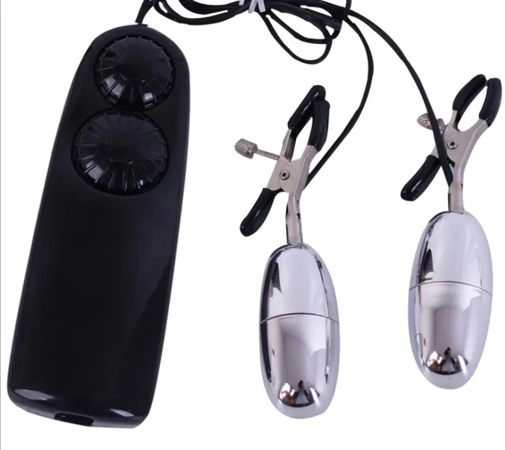 Quality Nipple Clip electronic vibrating Breast Flirt BDSM Bondage Sex Toys Nipple Clamps Women Clamp