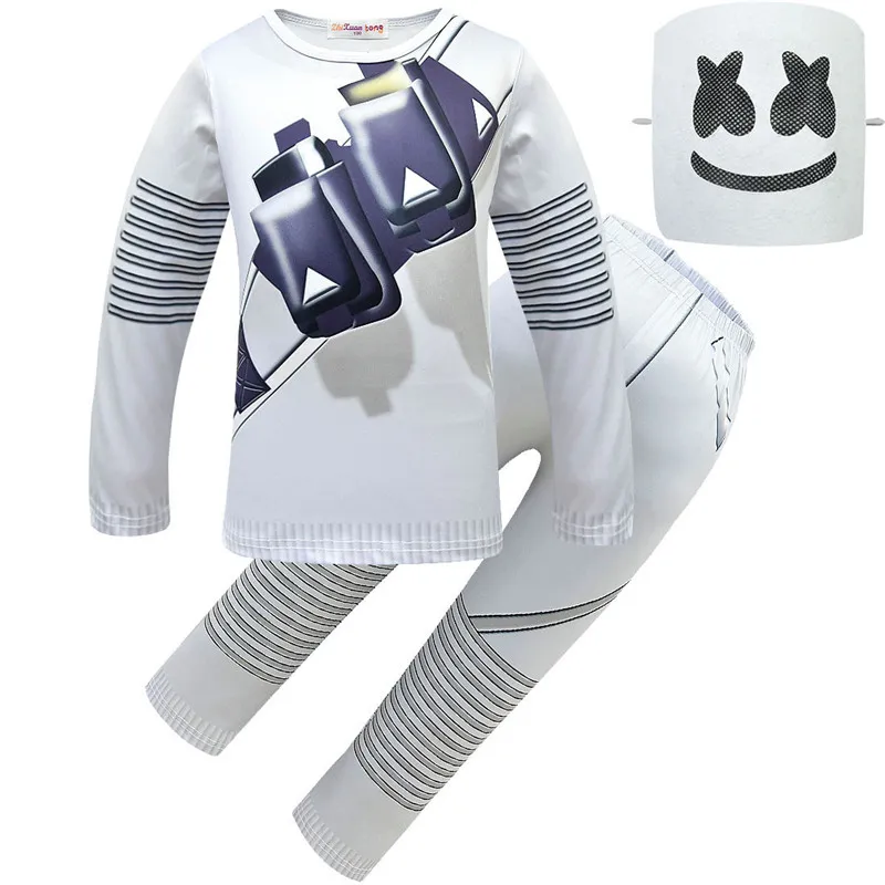 Costume Marshmello Bambini Ragazzi E Ragazze Top Bianchi E Pantaloni Impostati Con Maschera Perfetto Halloween Carnevale E Altri Eventi Di Cosplay Da 28 72 DHgate