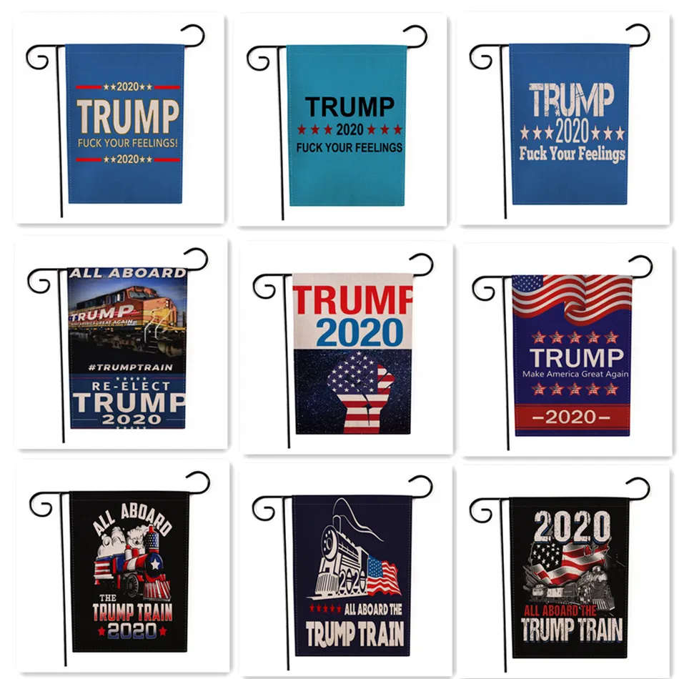 Donald Trump 2020 Bandiera da giardino 47 * 32CM Bandiere con stampa di lettere USA Bandiere a strisce americane con stelle Presidente Elezioni generali Banner LJJA3490-22