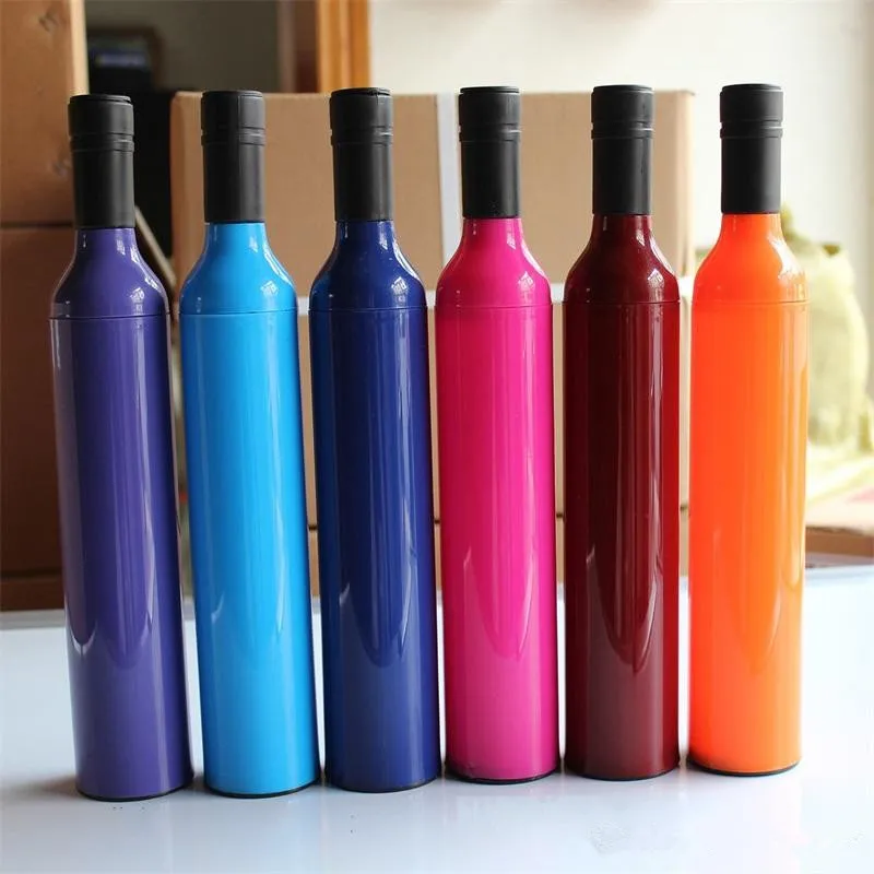 الإبداعية زجاجة مظلة متعددة الوظائف الغرض المزدوج الفضة الغروية مظلات الأزياء زجاجات النبيذ البلاستيكية ظلة تحمل مريحة EEA302