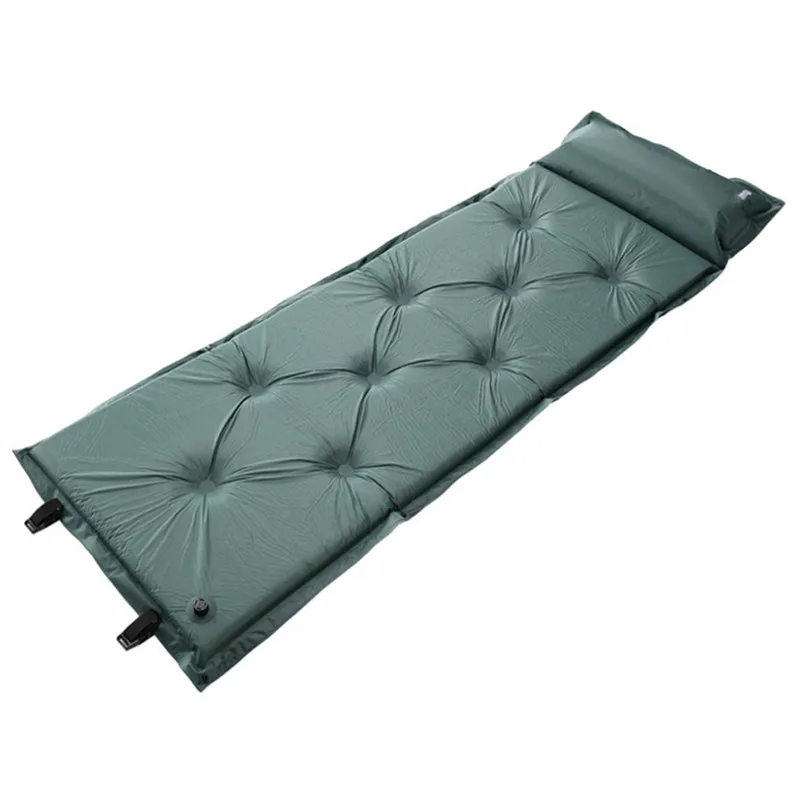 Air Mattress Outdoor Camping Picnic Damp-proof Ultralight Self-inflating Foam Moisture-proof Air Mattress Sleeping Pad Mat With Pillow
