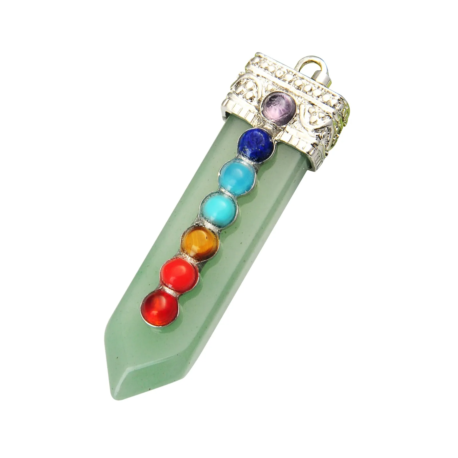 7 Chakra Pendant Stone Men and Women Necklace Sword Arrow Shape Healing  Crystal Quartz Handmade Jewelry 12 Pieces From Sale