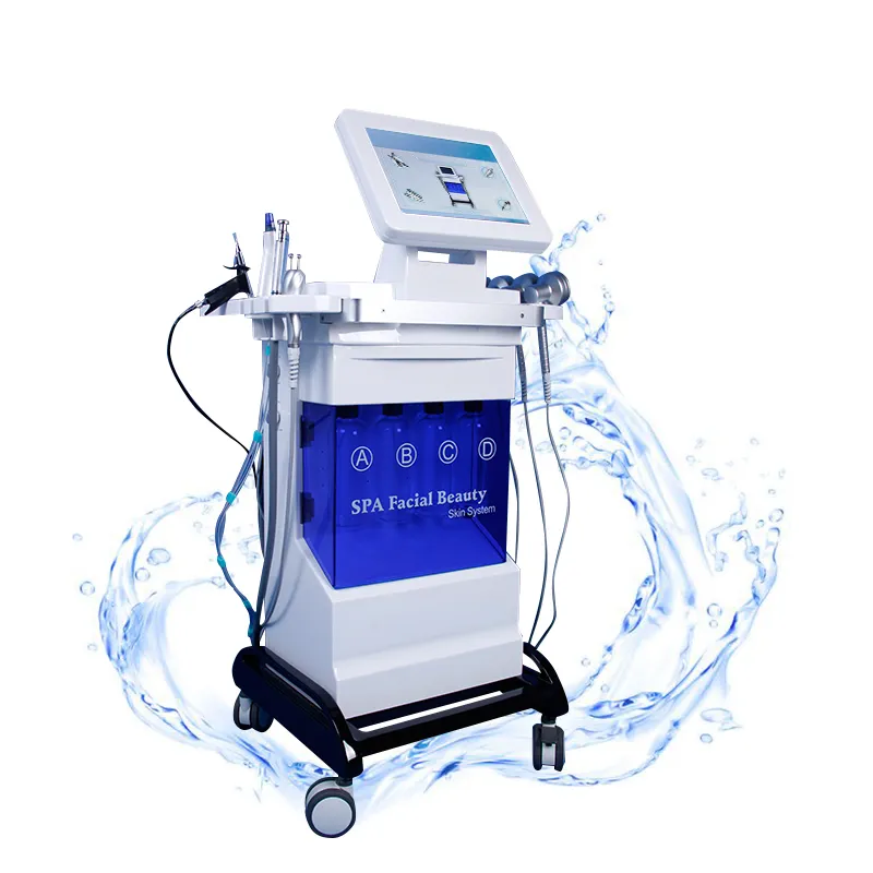 Professionele spa gebruik 5 in 1 watermachine gezichtszuurstof spuitpistool Hydro dermabrasie led licht therapie schoonheid apparatuur