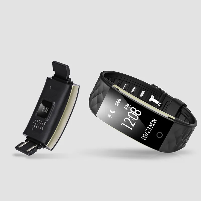 S2 Smart Armband Hjärtfrekvens Monitor IP67 Vattentät Sport Fitness Tracker Smart Watch Bluetooth Färgskärm Armbandsur för Android Ios