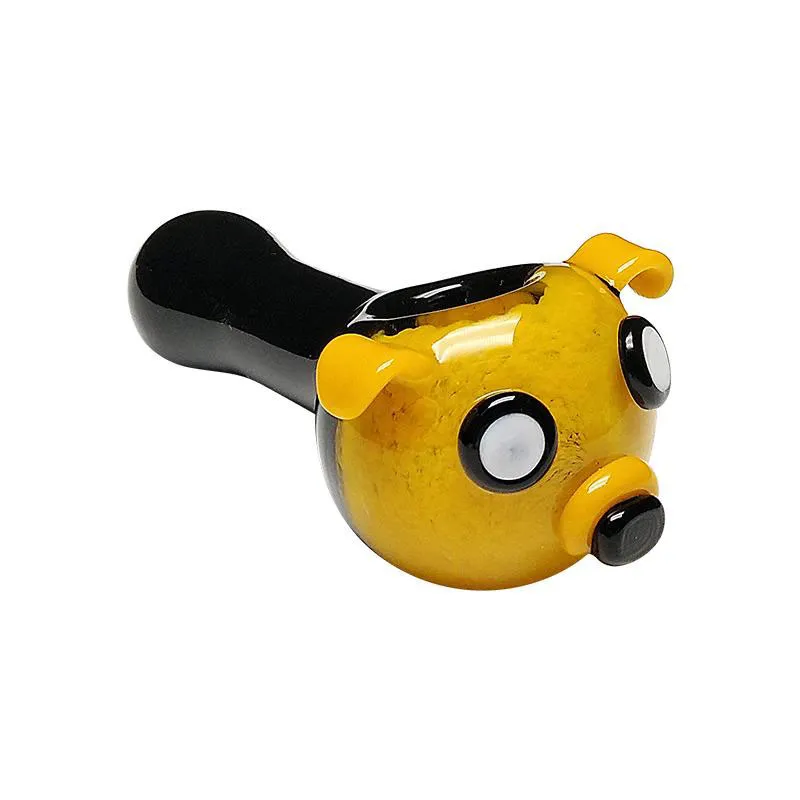 Glass hand pipes fumed Unique spoon pipe tubes naughty dog shape herb bowl 3.7 inch smoking Rig
