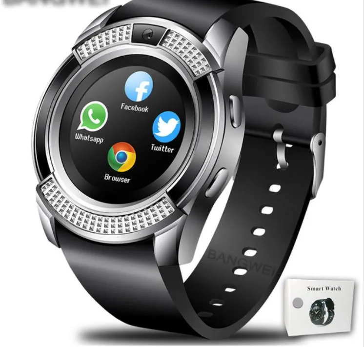 Homens Mulheres Smart Watch WristWatch Suporte com câmera Bluetooth Sim TF Cartão SmartWatch para Android Phone Casal Watch