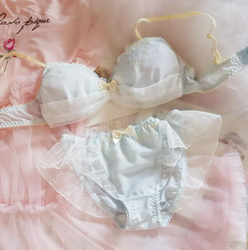 Lolita Doce Sexy Sutiã E Do Panty Define Super Fada Kawaii Lingerie Japonês  Sexy Girls Underwear Bras Fio Grátis Lace Bralette Set De $202,14
