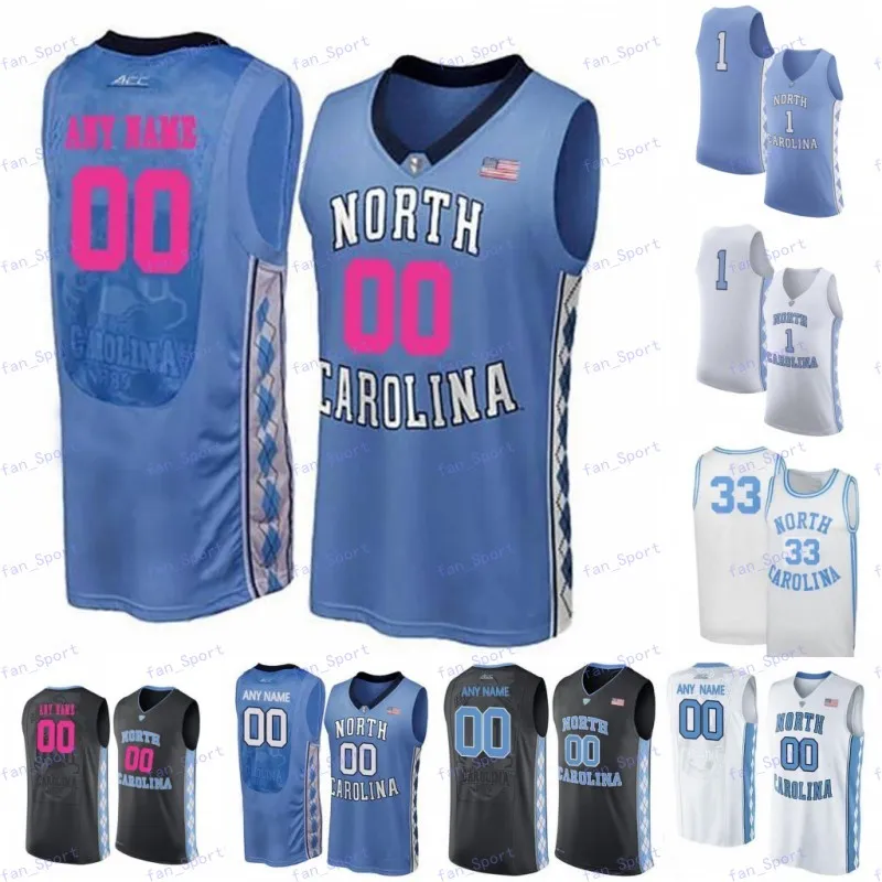 Niestandardowa Karolina North Carolina Tar Heels Unc College Koszykówka Jersey Harris 2 Cole Anthony 5 Armando Bacot Robinson Rush Francis Dowym Numer Nazwa