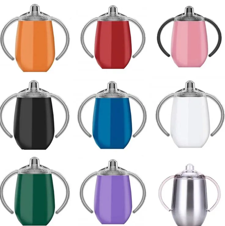 Sippy Smoczek Puchar Dziecko Kształcie Kształcie Ze Stali Nierdzewnej 12OZ Izolowane Tubler Butelka Opieki Uchwyt Kubek Kawowy Przenośne Outdoor Play Cups YP114