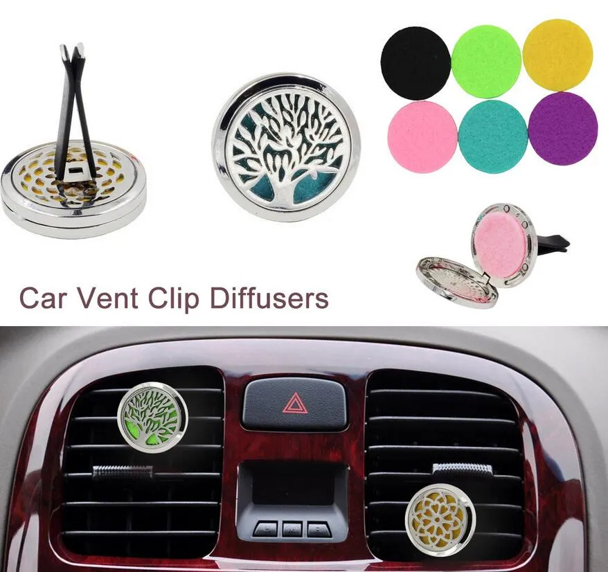 New Aromatherapy Home Essential Oil Diffuser For Car Locket Clip with 5PCS Washable Felt Pads Wholesale free shipping