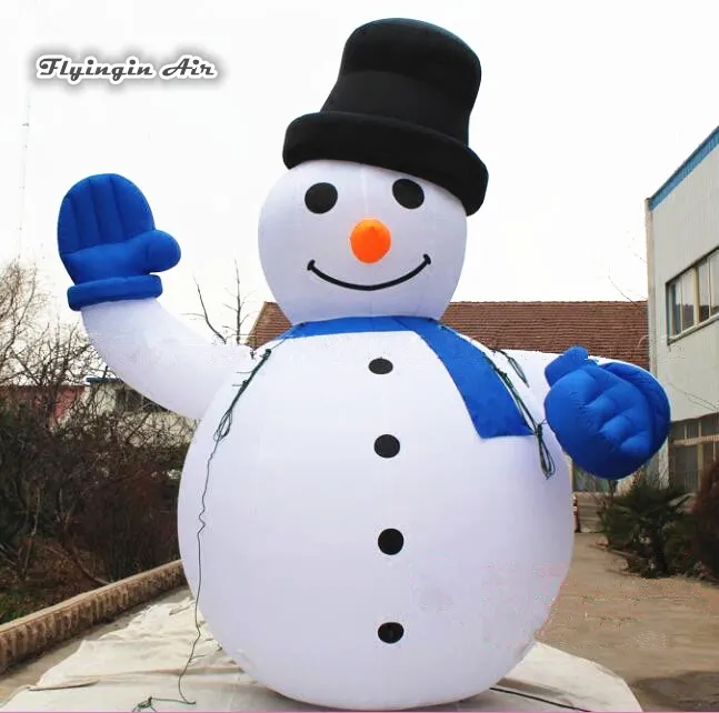 Açık kış dekoratif büyük şişme kardan adam modeli 3m/5m dev sevimli beyaz hava üfleme Noel dekorasyonu için kardan adam balon