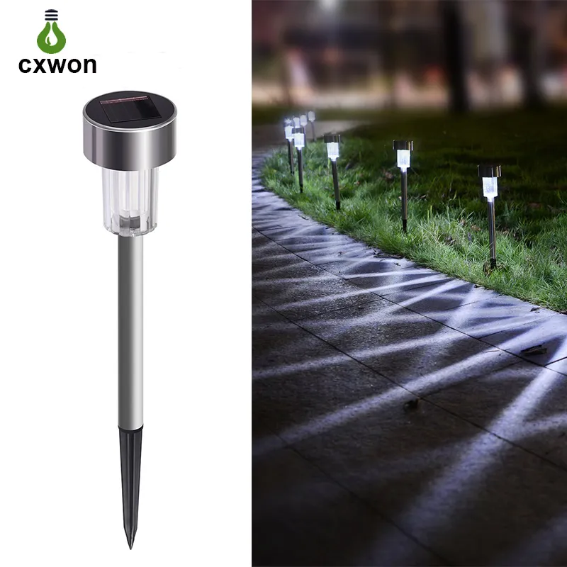 LED Outdoor Lighting Landscape lamps IP65 Waterproof Stainless Solar Lawn Light Auto Changing Color Portable Solar Garden Lamp