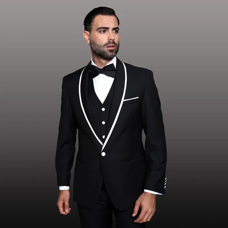 Men's 1 Button Black Shawl Lapel Tuxedo main image 1