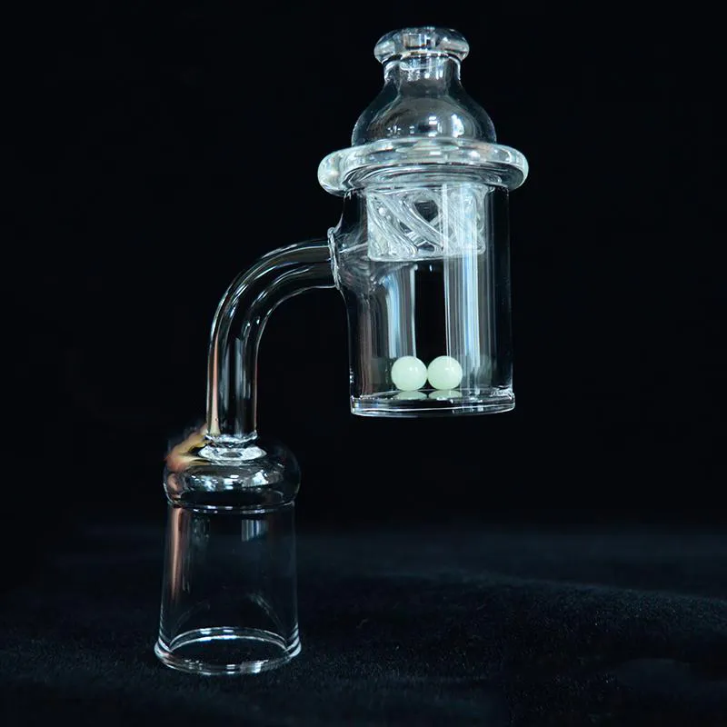 2 pezzi di quarzo Banger Spinning Carb Cap 2 perle terp con 10mm 14mm 18mm maschio femmina chiodo banger spesso per Dab Rig Bong