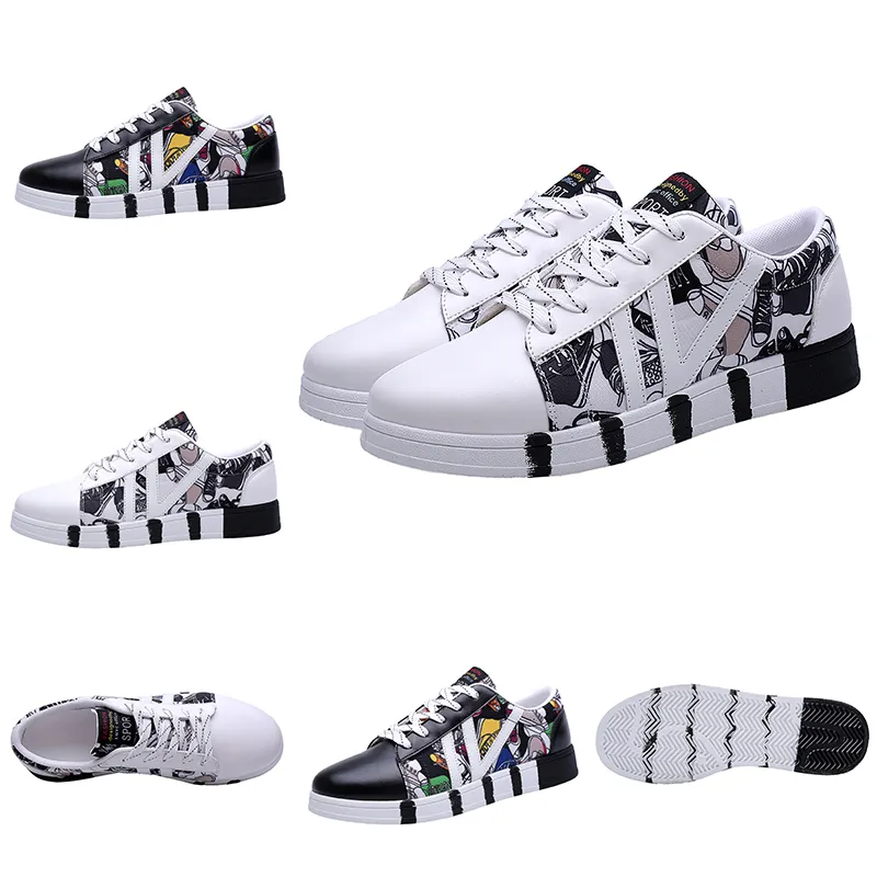 Korting dames herenschoenen Zwart Wit Leer Canvas Casual schoenen Platform designer sport sneakers Zelfgemaakt merk Made in China maat 35-44