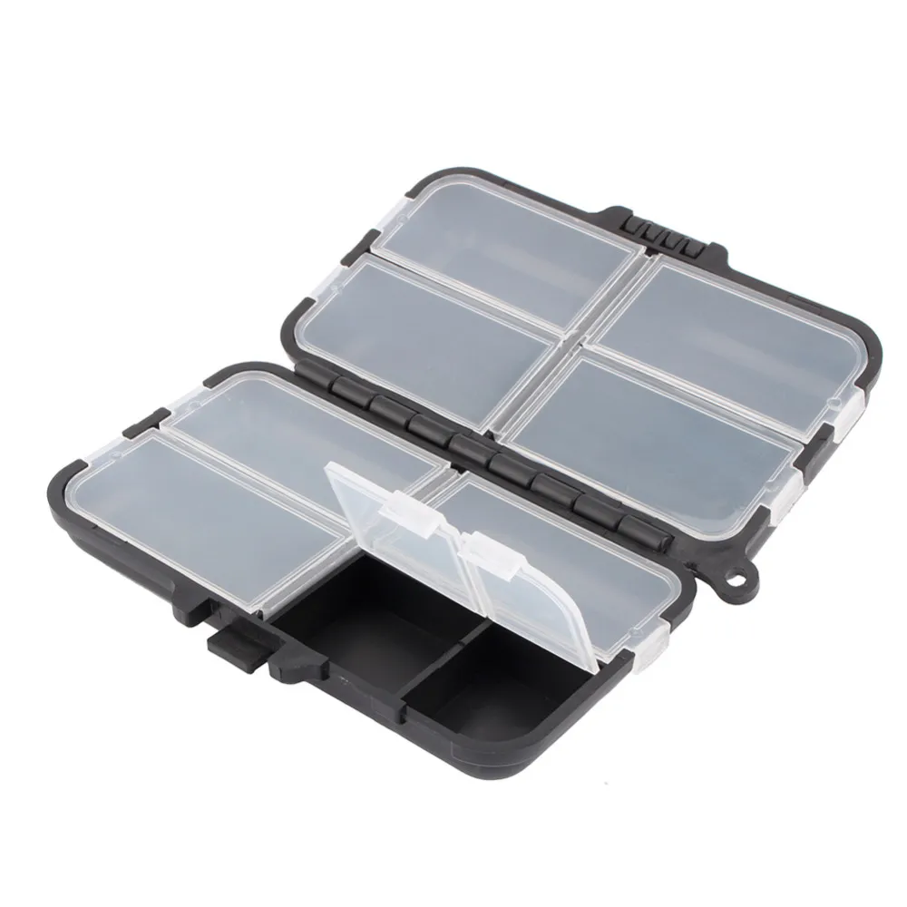 9 compartimenten Storage Case Box Plastic Vissen Lokken Lepel Haak Aas Visgerei Doos Kleine Accessoire Vierkante Fishhook2793