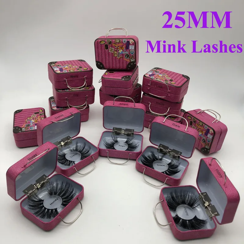 Hot Style 25mm 3D Mink Ögonfransar Lång dramatisk 100% Mink Eyelash Makeup 5D Mink Eyelashes Tjock Long False Eyelashes Eyelash Extension