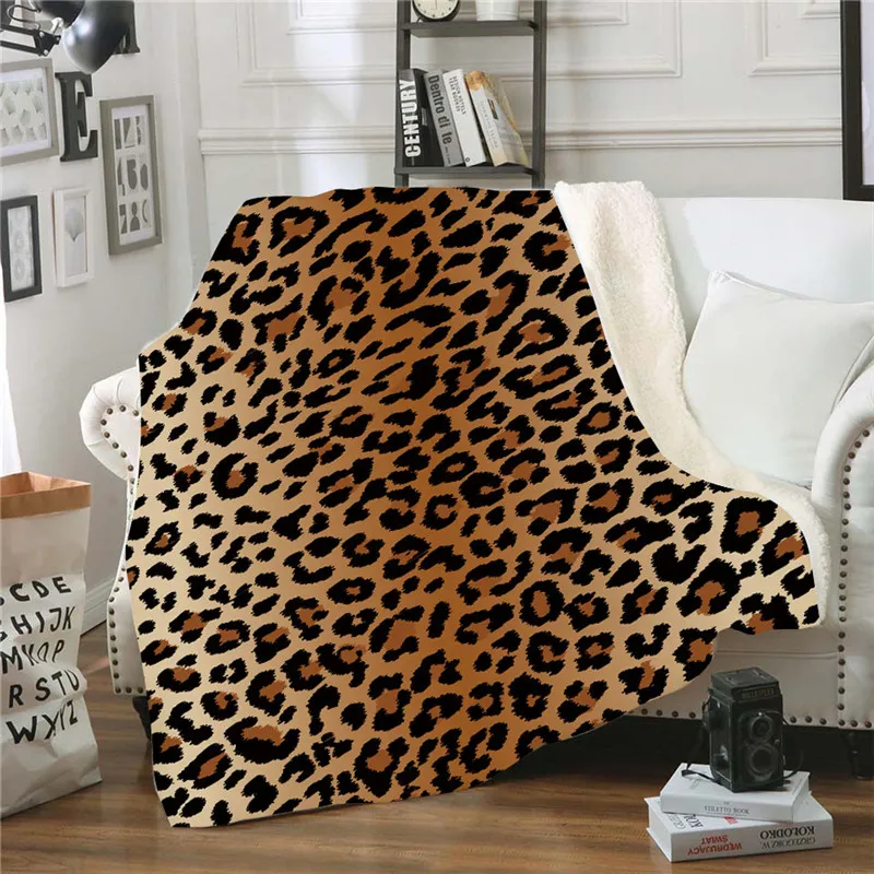 Leopard Zebra Pattern Super Soft Cozy Velvet Plush Throw Blanket