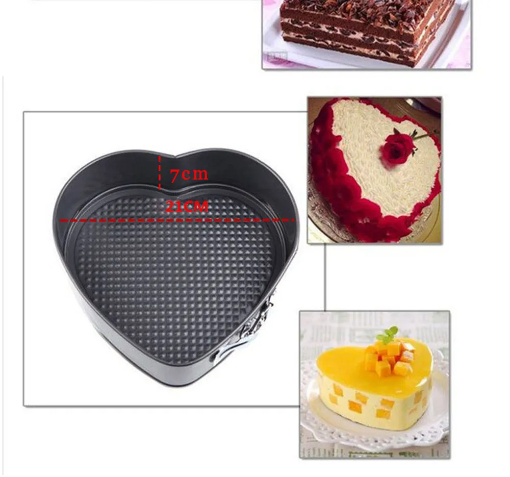 Baking Pastry Tools Square Round Heart Shapes Cake Mold Non-stick Springform Cake Baking Pan Set Cake Tools (13)