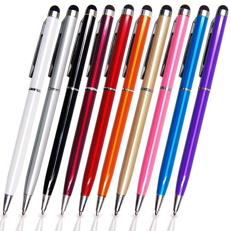 Multicolor Universal 2in1 Емкостный сенсорный экран стилус шариковая ручка для iPad iPhone Android телефон 220
