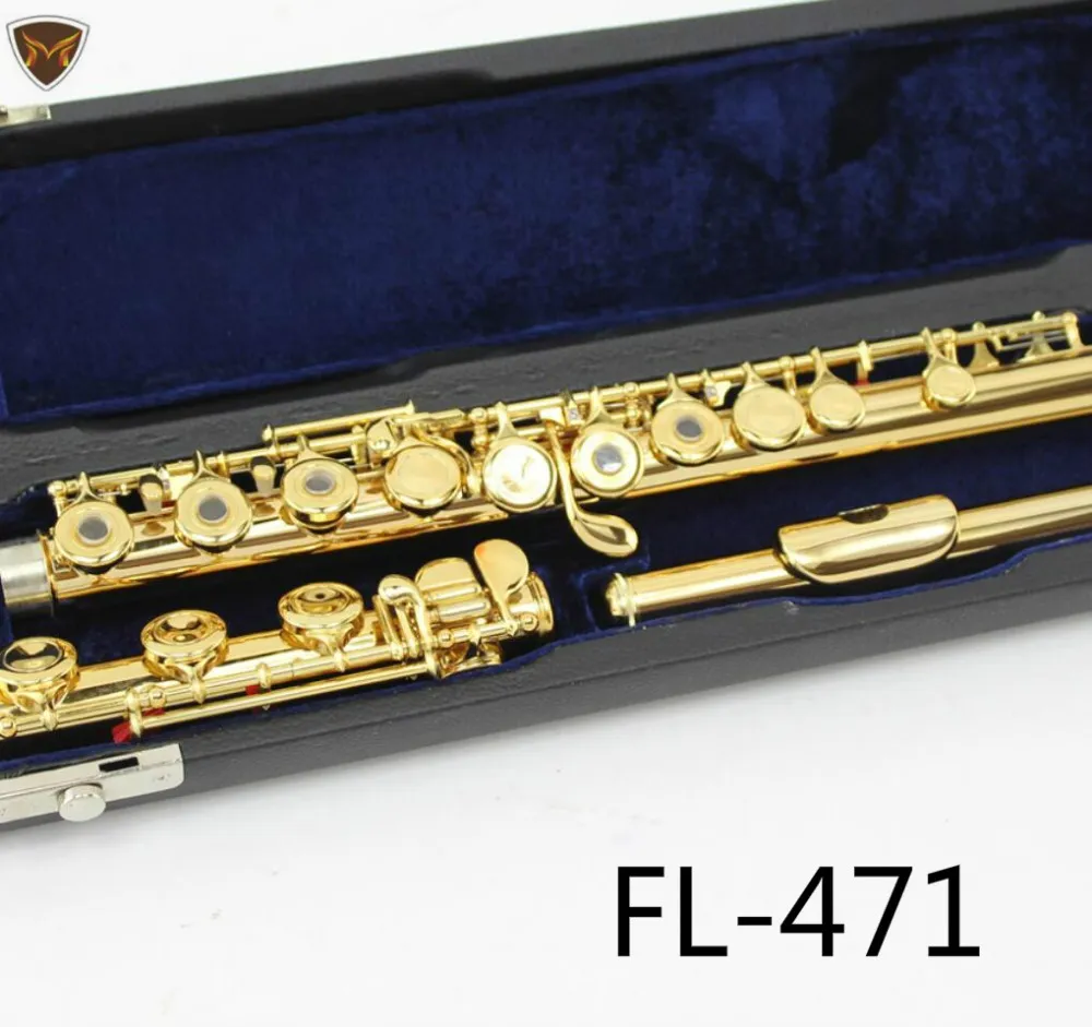 MargeWate FL-471 Standardy Flety studenckie Wykwintne 17 otworów Otwórz C Key Flute cały Złoty Korpus Lakier z Case Darmowa Wysyłka