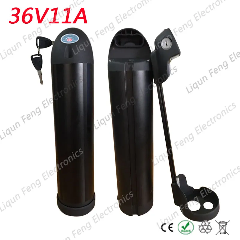 Free Customs Tax 36V 11Ah Lithium ion Bottle E-bike Battery Pack with Charger Fit 250W 350W 500W Bafang BBS01 BBS02 Wheel Motor.