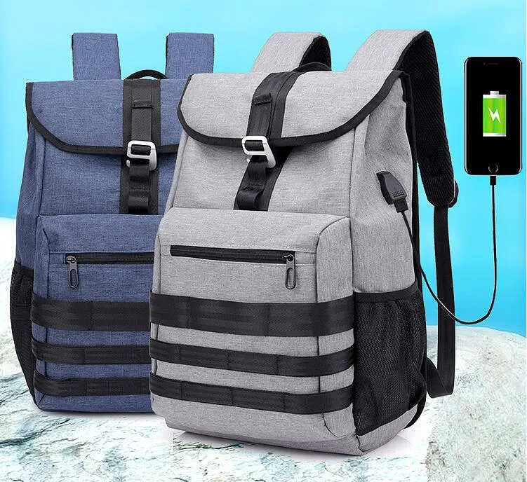 Nylon + Canvas Schoolbag masculino e sacos de ombro feminino de alta capacidade pacote Computer Lazer mochila Unisex Multifuncional exterior QY-855