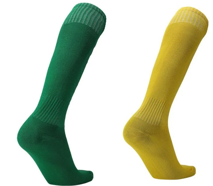 Design Training Chaussettes de football de couleur unie pour adultes, longues chaussettes de football antidérapantes pour hommes, antidérapantes, évacuant la transpiration, chaussettes de sport respirantes