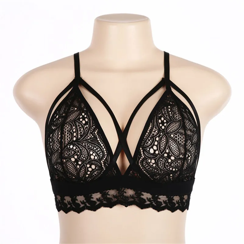 RW80462 Preto / Vermelho / Verde Moda Triângulo Sutiã De Renda Sutiã Top  Push Up Bralette Barato Mulheres Sexy Sutiã De Renda Floral Com Decote Em V  Lingerie De $33,37