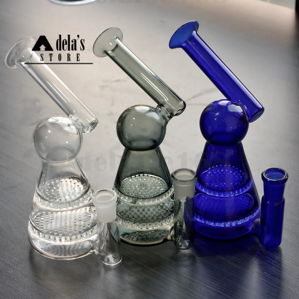 6,7 "Färgglada konstigt glas Vattenrör + Gratis Glasskål 14mm Joint Banger Hanger Nail Glass Bongs DAB Rigs Oil Rig Beaker 969