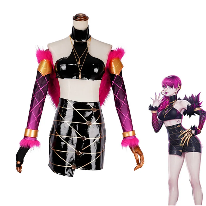 Game LOL KDA EVELYNN Cosplay Kostuum Catsuit Dames PU Bodysuits Jumpsuits Outfit Full Set