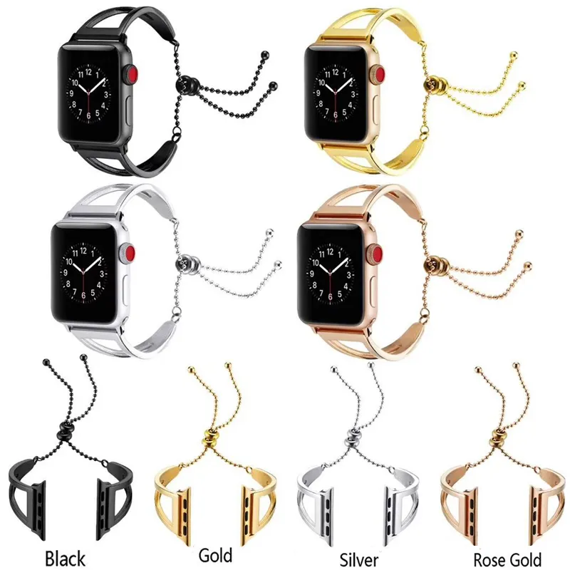 Bracelet de montre pour Apple Watch Bands 38mm 42mm 40mm 44mm Bracelet en acier inoxydable pour Iwatch Series 4/3/2/1 Bracelet de remplacement en métal