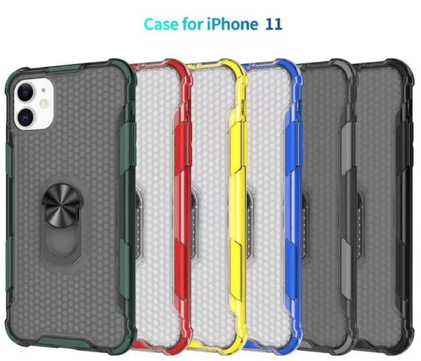 New Dedle Ring Title Case Magnético Carro Kickstand Telefone Telefone Transparente Capa de Armadura Híbrida para iPhone 11 Pro Max XR Samsung Note10