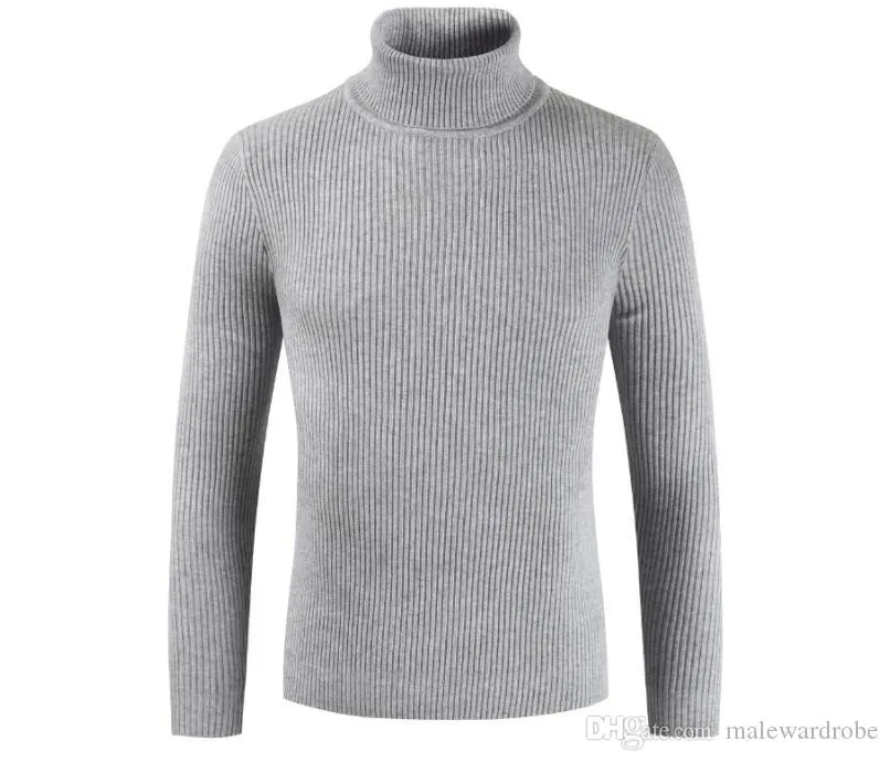 Men's Sweaters Mens Solid Color Turtleneck Designer Autumn Spring Bottoming Sweatshirts Male Slim Fit Tops