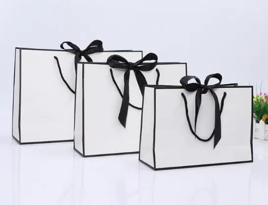 Bolsa de regalo de papel negro pequeña con fondo cuadrado, bolsas de papel  kraft con asas para boda, baby shower, fiesta de cumpleaños infantil