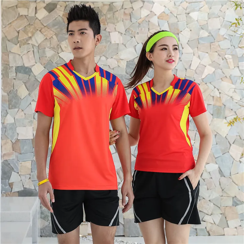 Verano hombres mujeres tenis jersey transpirable tenis mujer ropa tenis de mesa camisa b dminton ropa ping pong camisas ropa deportiva
