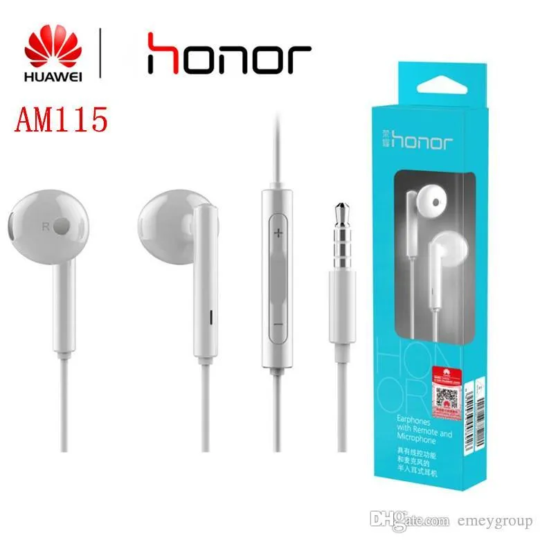 Fones de ouvido Huawei AM115 com fones de ouvido de estéreo de microfone para Xiaomi Android Smartphone mp3 mp4 pc