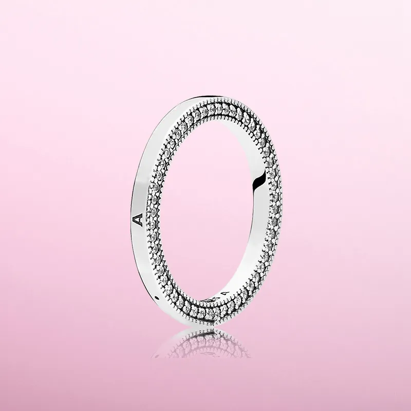 anneau double face personnalisé pour Pandora 925 tempérament dames de haute qualité de la mode en argent sterling anneau joint avec boîte d'origine